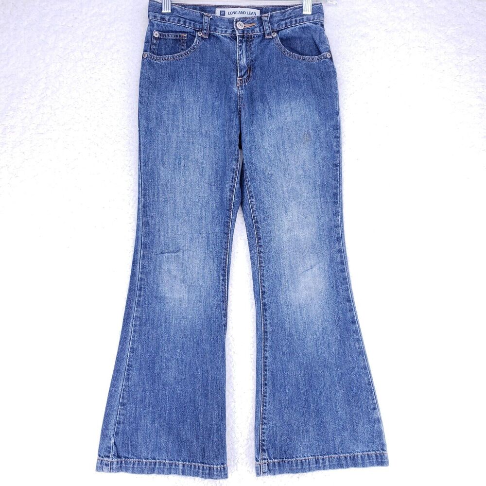 GAP Long and Lean Flare Jeans Women Size 12R Mid Rise Denim Casual Pants